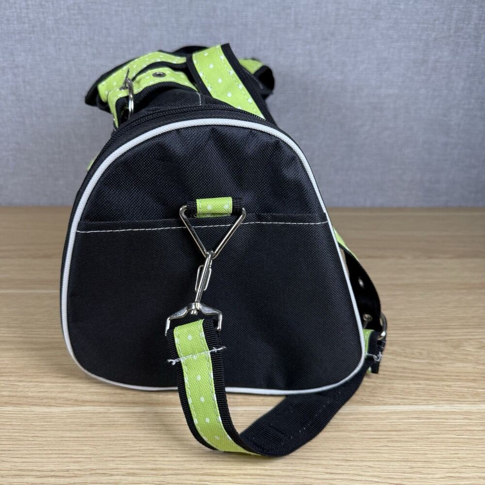 Cricut Machine Case Bag Duffle Tote Black Lime Green Polka Dot Padded Expandable